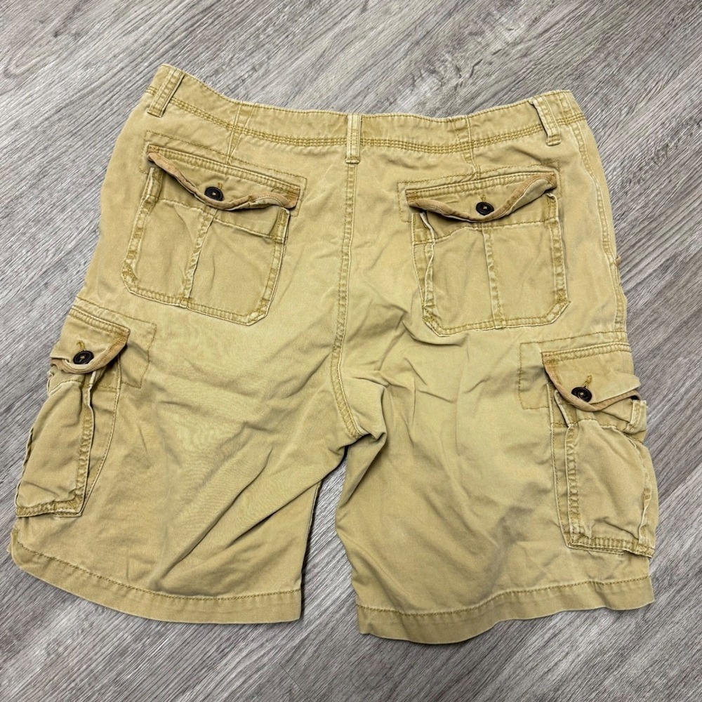 Aeropostale Mens Baggy Cargo Shorts Sz 36 Tan‎ Khaki Cotton Utility Y2K - Picture 2 of 9